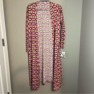Colorful Geometric Patterned Long Cardigan